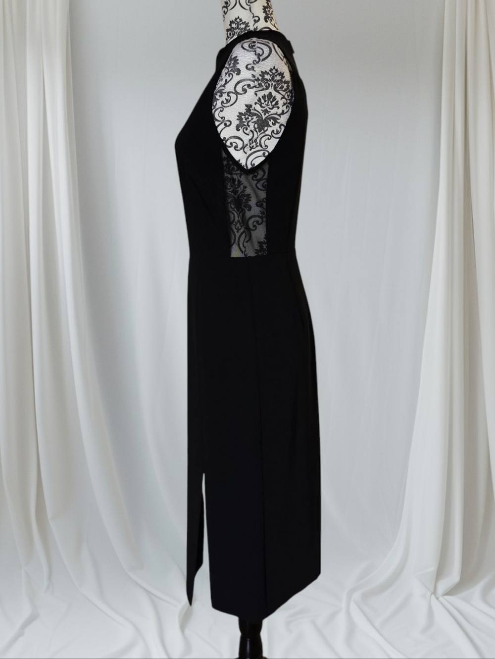 Alice + Olivia Employed Black Sheath Sleevless Midi Dress size 8 - Picture 2 of 14